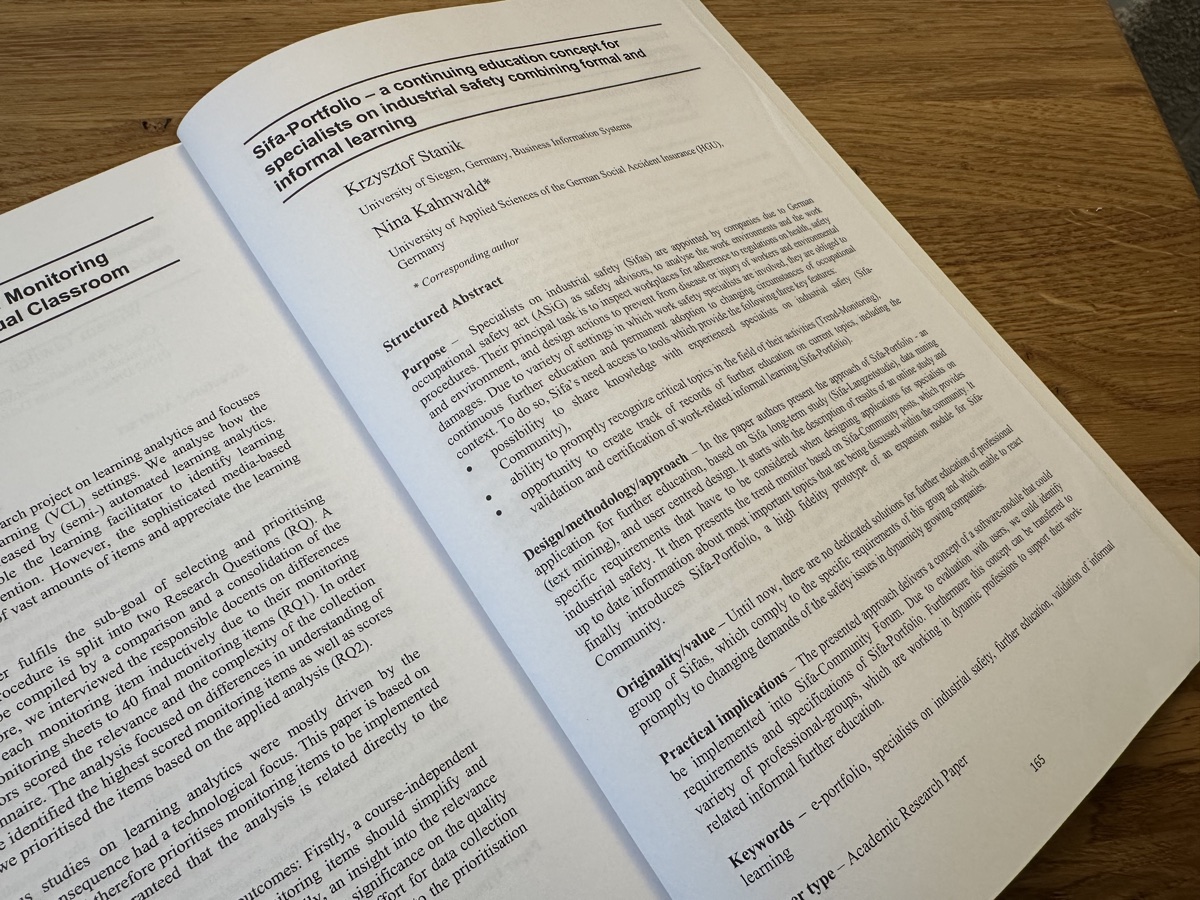 Wissenschaftliches Paper Sifa-Portfolio von Krzysztof Stanik und Nina Kahnwald, Universität Siegen